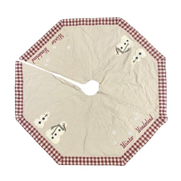 Home Collections by Raghbu Christmas Tree Skirt Winter Wonderland Brown and Red - Picture 1 of 8